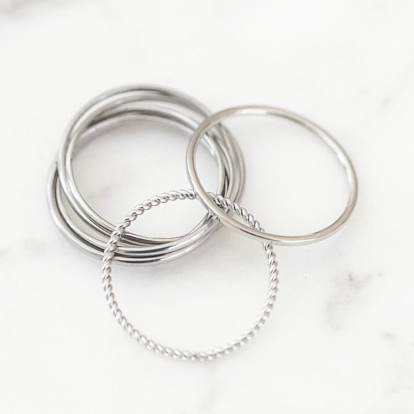 Goddess Collection Silver Ring Set - Picture 1 of 3